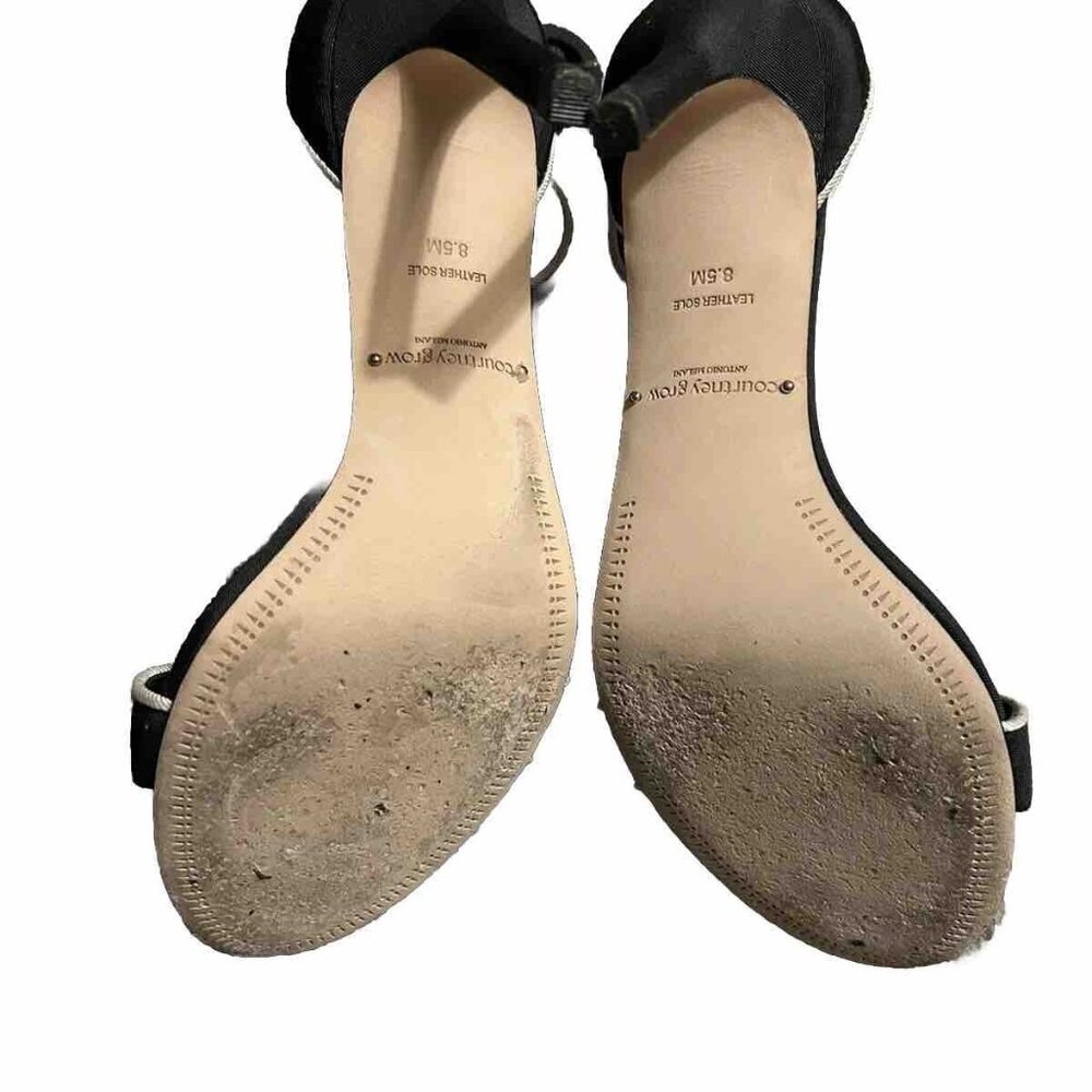 Antonio melani courtney grow open toe ankle strap heel size 8.5M Black White - Picture 5 of 5